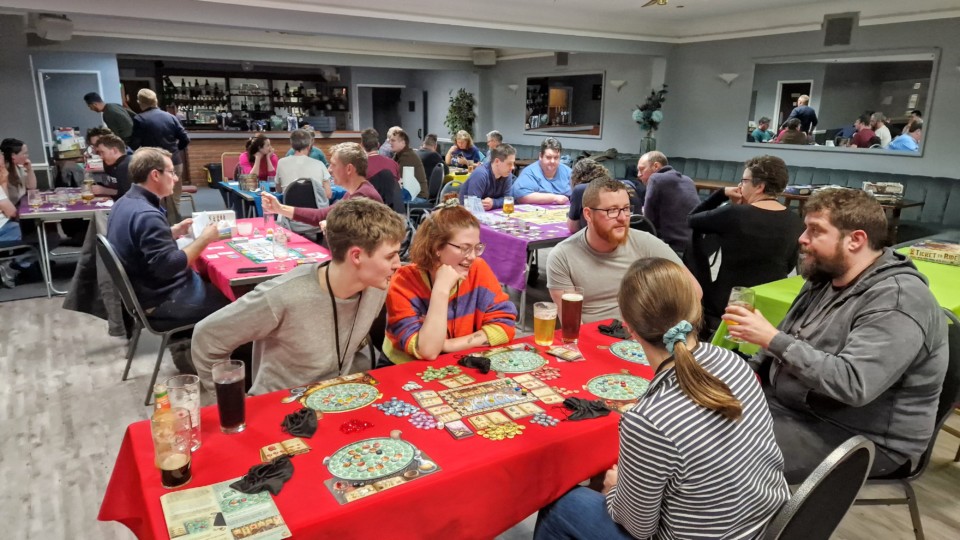 Board gamers playing tabletop board games in Thame